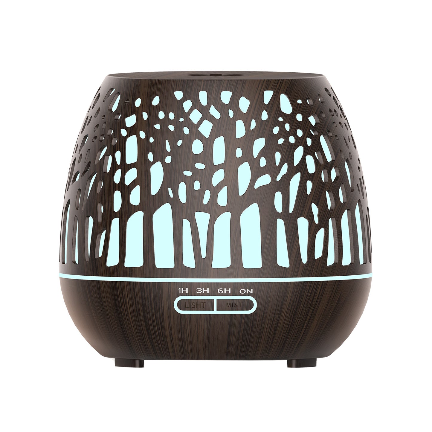 400ml New Forest Creative Wood Grain Hollow Aroma Diffuser - Air Purifying Humidifier