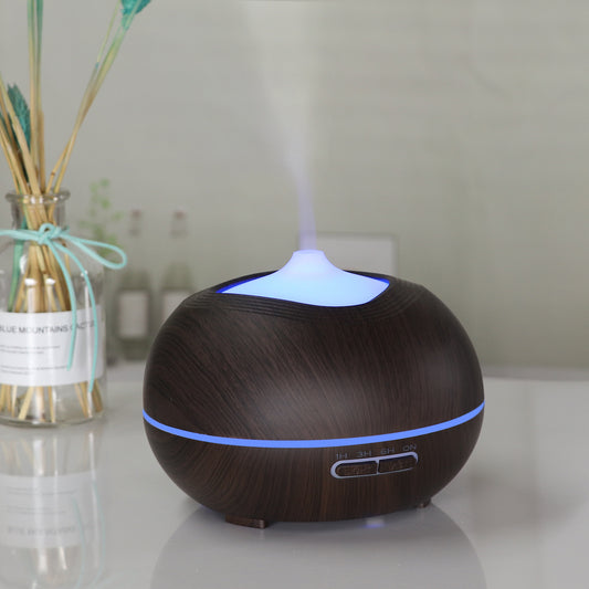 Wood Grain Aroma Diffuser 400ml - Ultrasonic Humidifier for Fresh Air