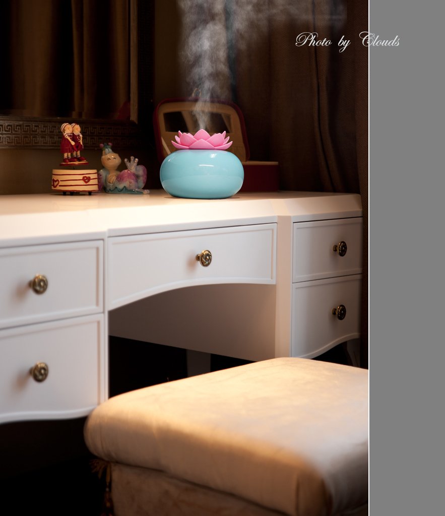 200ML Ceramic Ultrasonic Aroma Humidifier - Lotus Design Air Diffuser for Pure Fresh Air