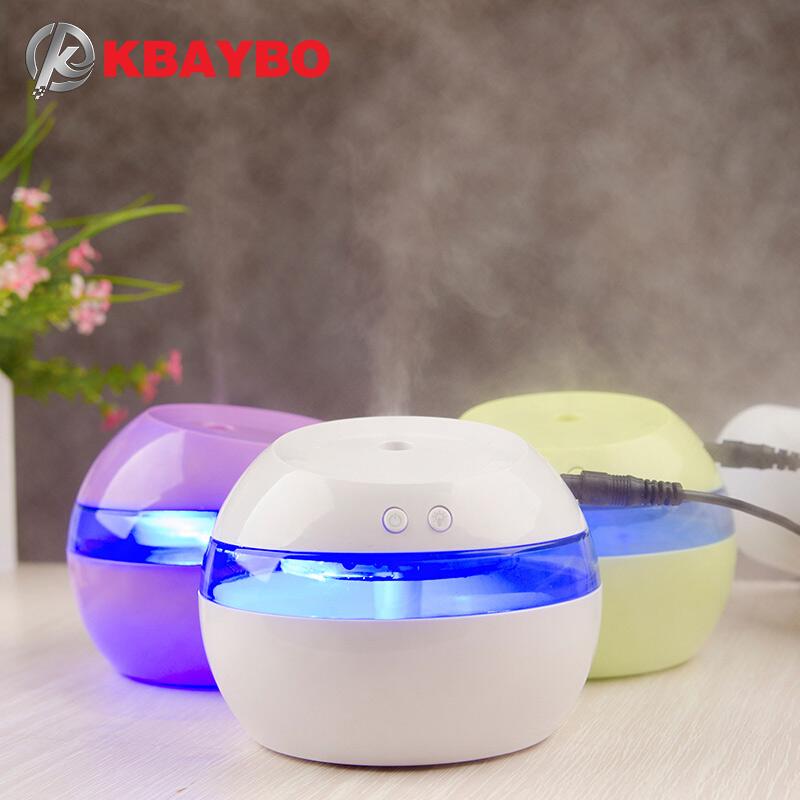 DC 5V Ultrasonic Aroma Humidifier with LED Lights - Electric Essential Oil Diffuser