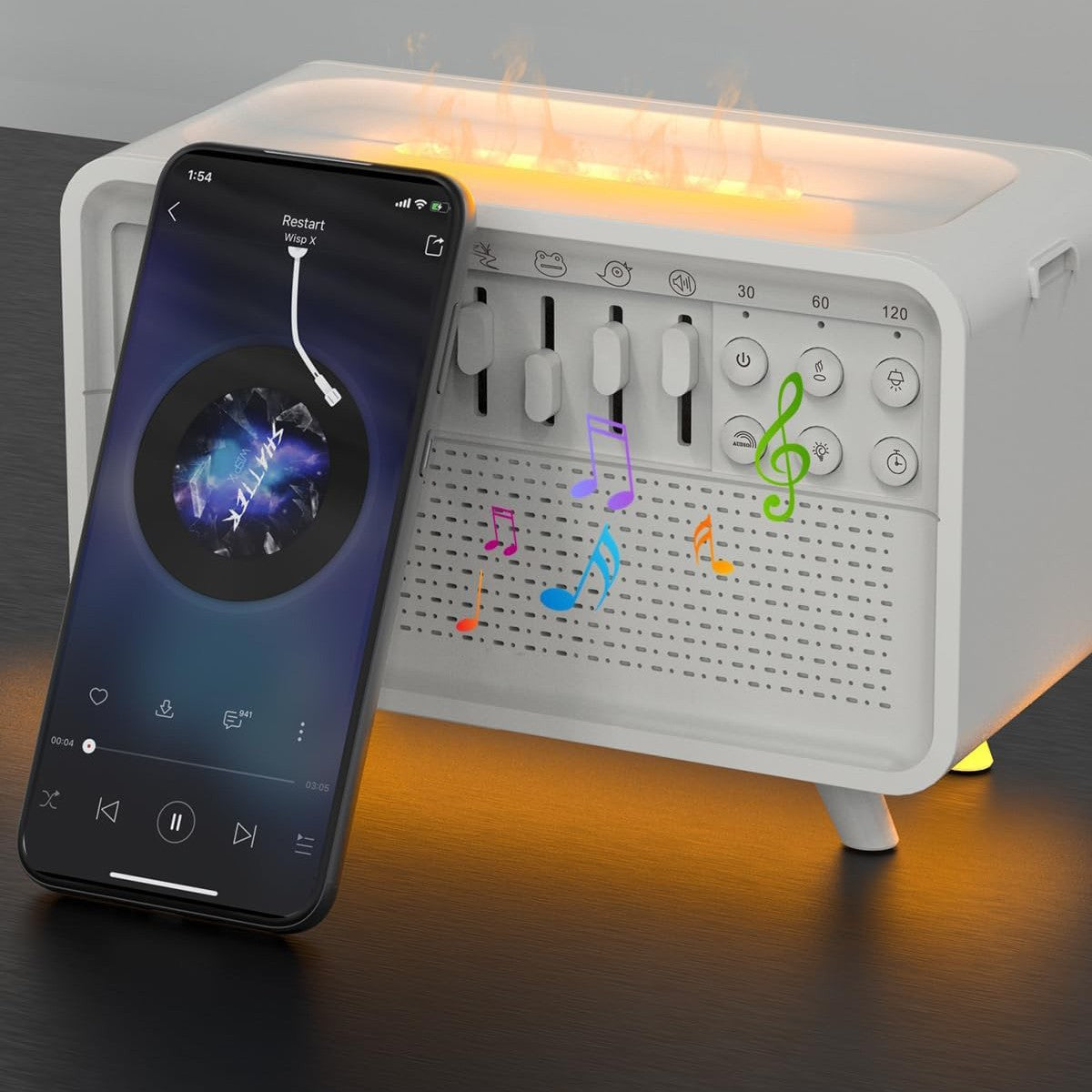 White Noise Sleep Aid Device with Bluetooth Speaker & Aromatherapy Humidifier
