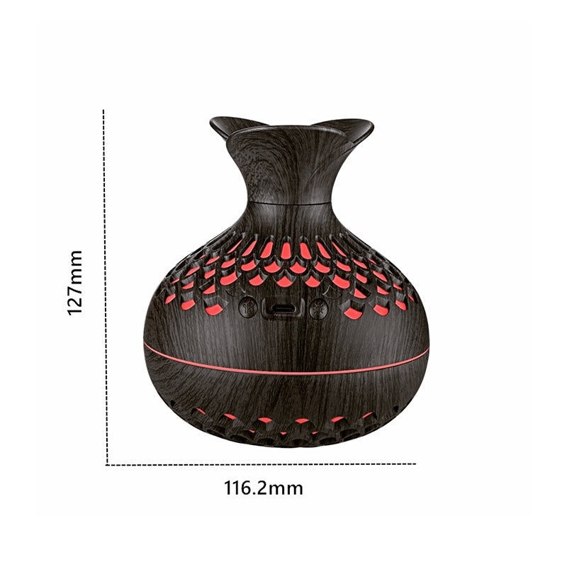 Flower Humidifiers Wooden USB Rechargeable - Portable Essential Oil Diffuser