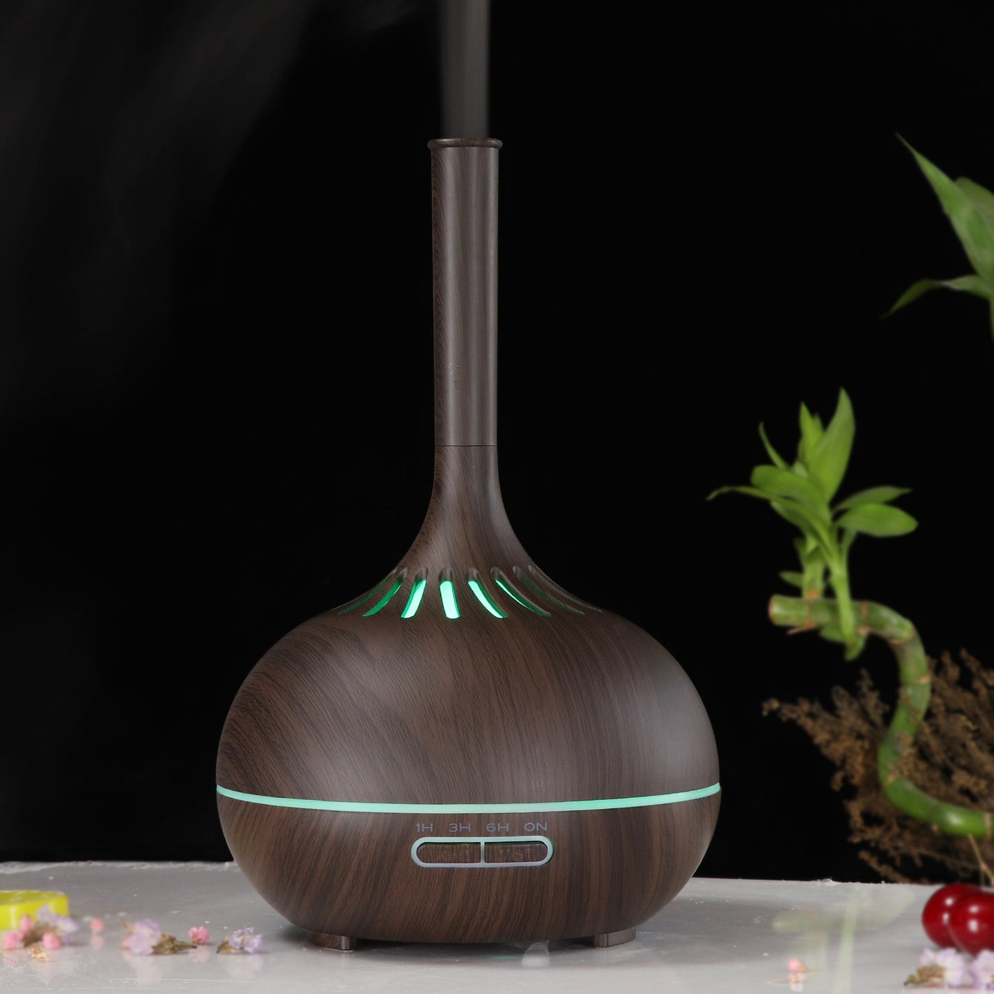 Wood Grain Mini Incense Machine - Colorful Glare Humidifier for Aromatherapy