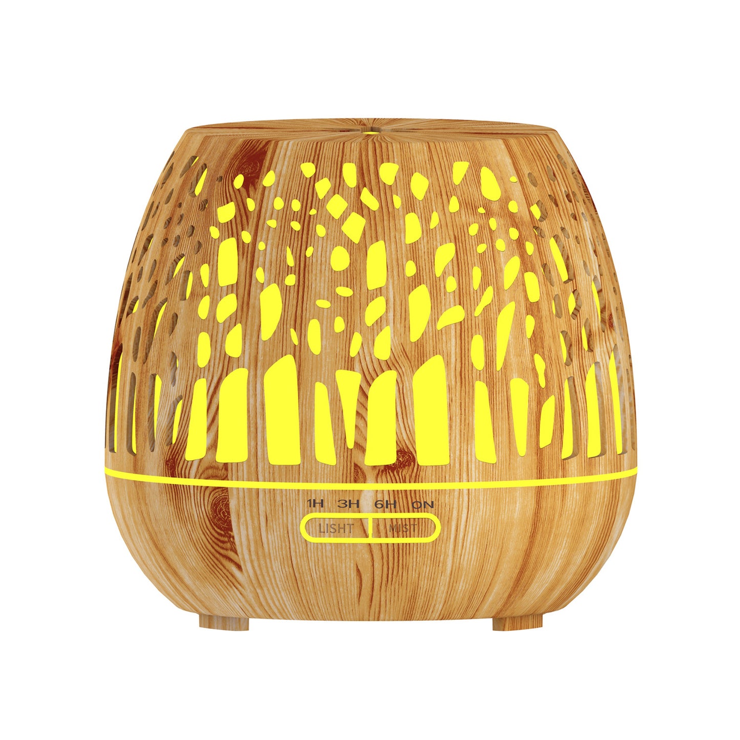 400ml New Forest Creative Wood Grain Hollow Aroma Diffuser - Air Purifying Humidifier