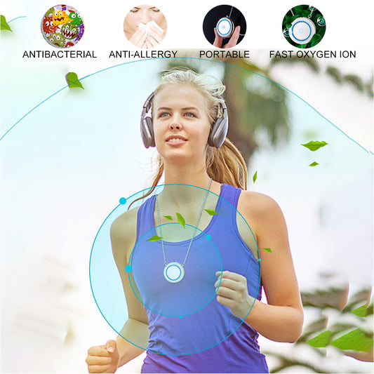 Necklace Air Purifier Pendant - Negative Ion Air Cleaner USB Filter PM2.5