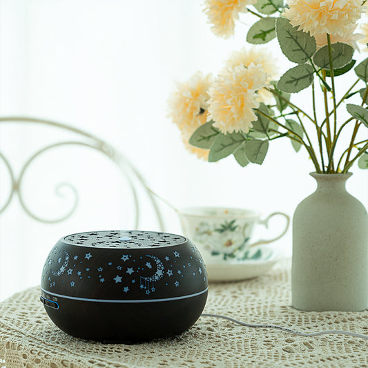 Wood Grain Light Speed Ball Humidifier - Mini USB Aromatherapy Air Night Light