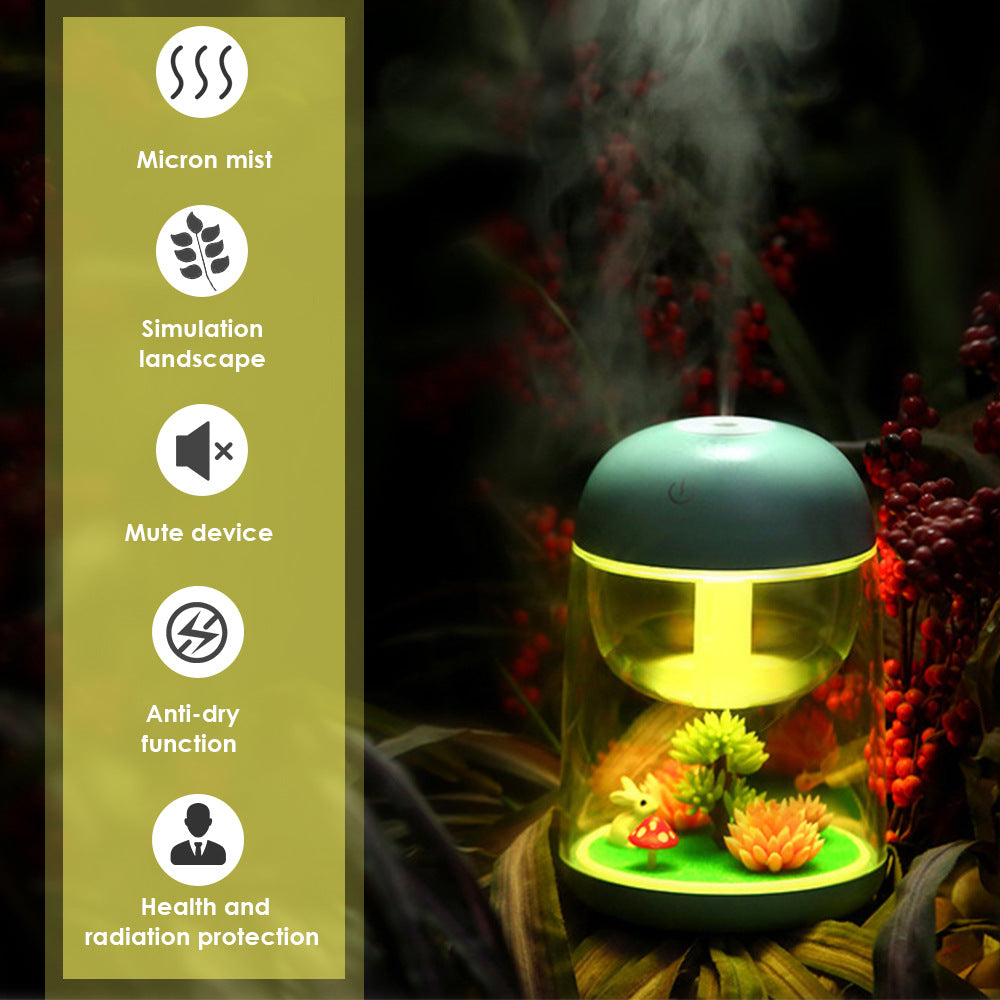 Micro Landscape Humidifier - Colorful USB Lamp for Fresh Air