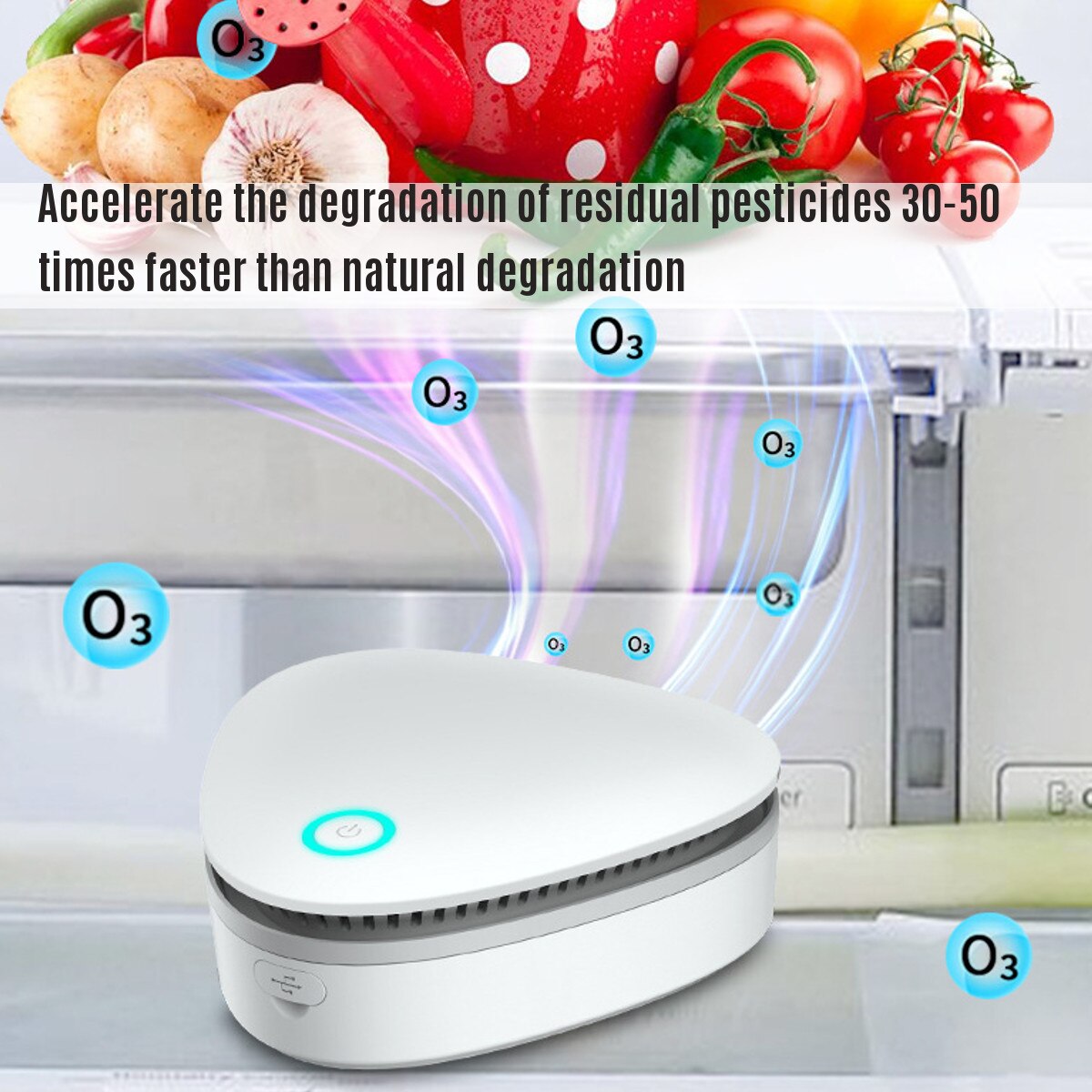 USB Portable Mini Ozone Air Purifier - Fresh Deodorant Sterilizer for Car, Refrigerator, and Closets