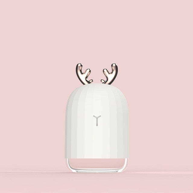 White Deer Pink Rabbit Air Humidifier - Creative Cartoon USB Diffuser, 220ML