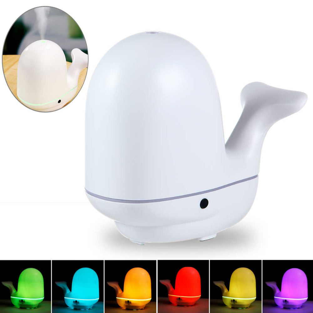 Creative Pat Light Whale Air Humidifier - Ultrasonic Aroma Essential Oil Diffuser for Fresh Air