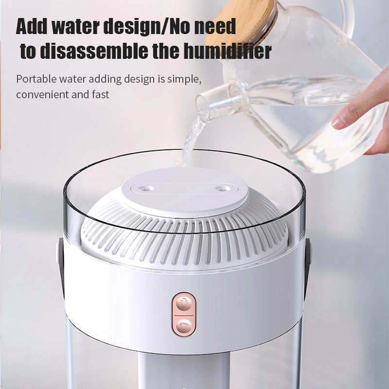 2.6L Large Capacity Humidifier - Dual-Jet Ultrasonic Air Hydration with Colorful Atmosphere Lamp