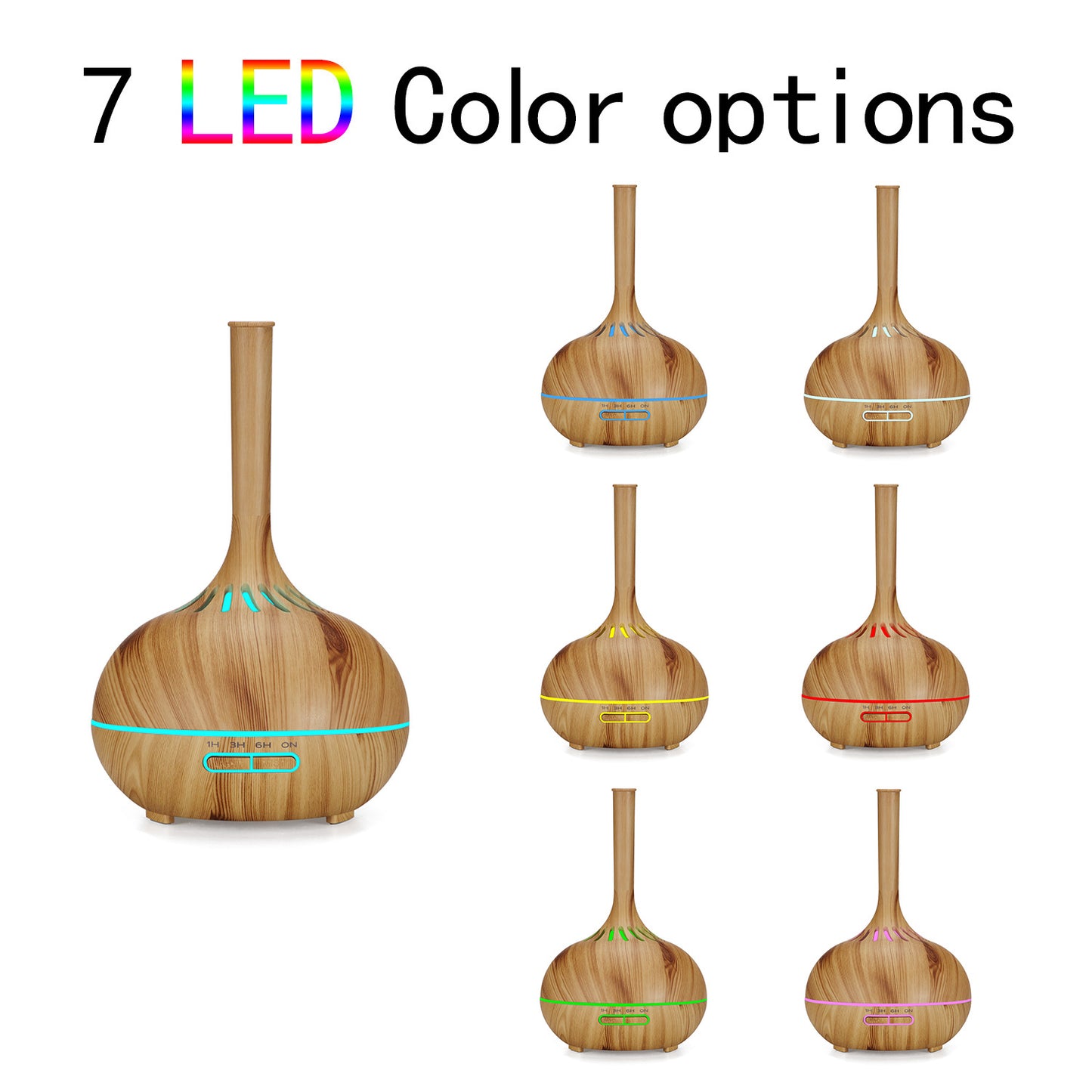 Wood Grain Mini Incense Machine - Colorful Glare Humidifier for Aromatherapy