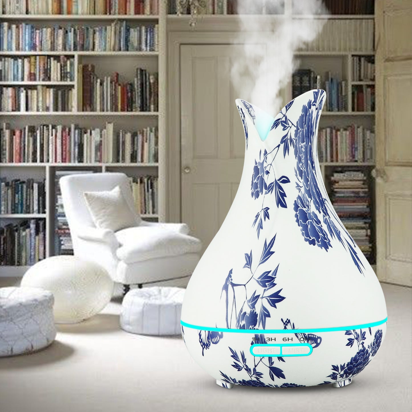 Aromatherapy Mini Humidifier - Blue and White Porcelain Pattern Ultrasonic Machine