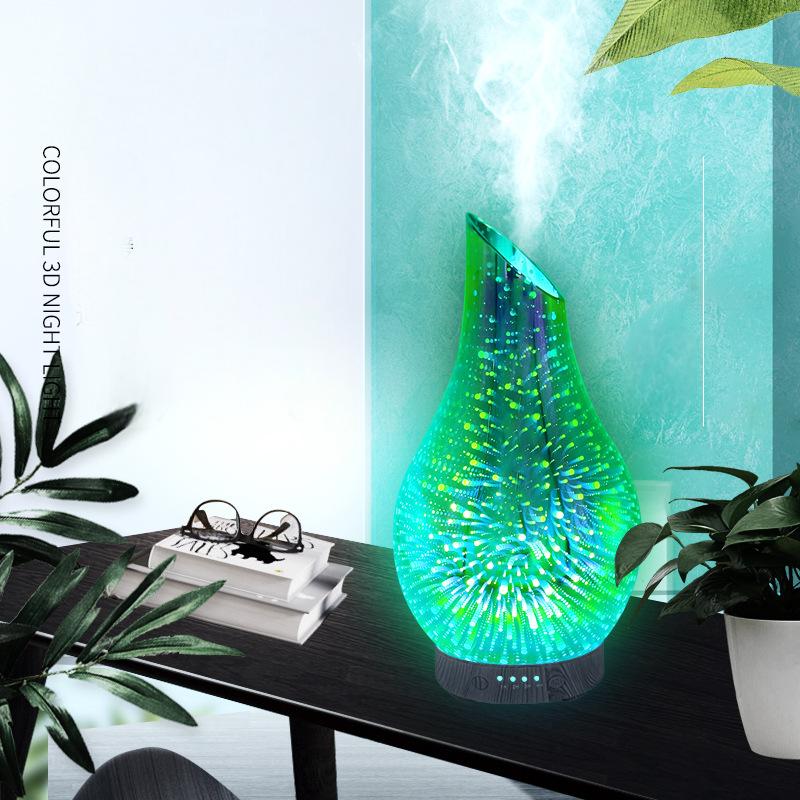 100ml Aromatherapy Machine Humidifier with 3D Colorful Fireworks Night Light