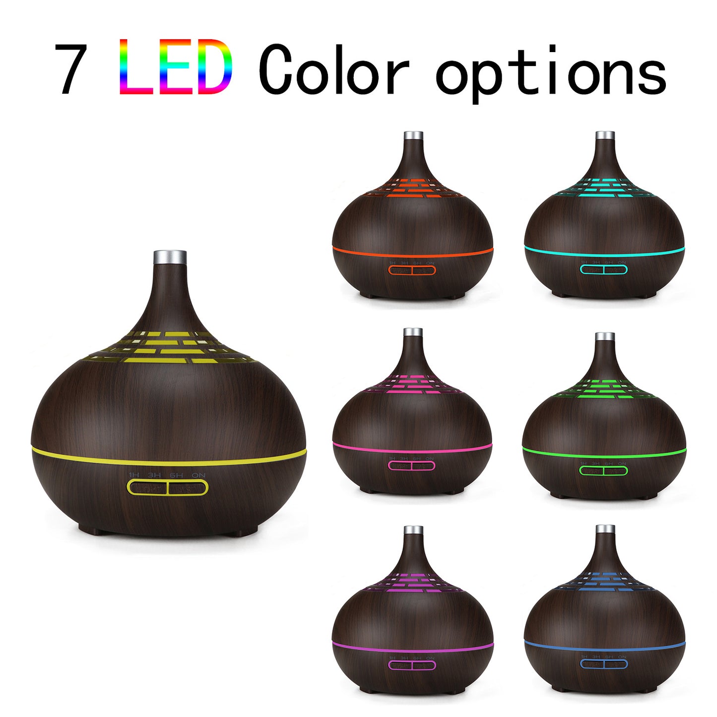 400ml Wood Grain Aroma Diffuser Humidifier - Portable Home Purifier