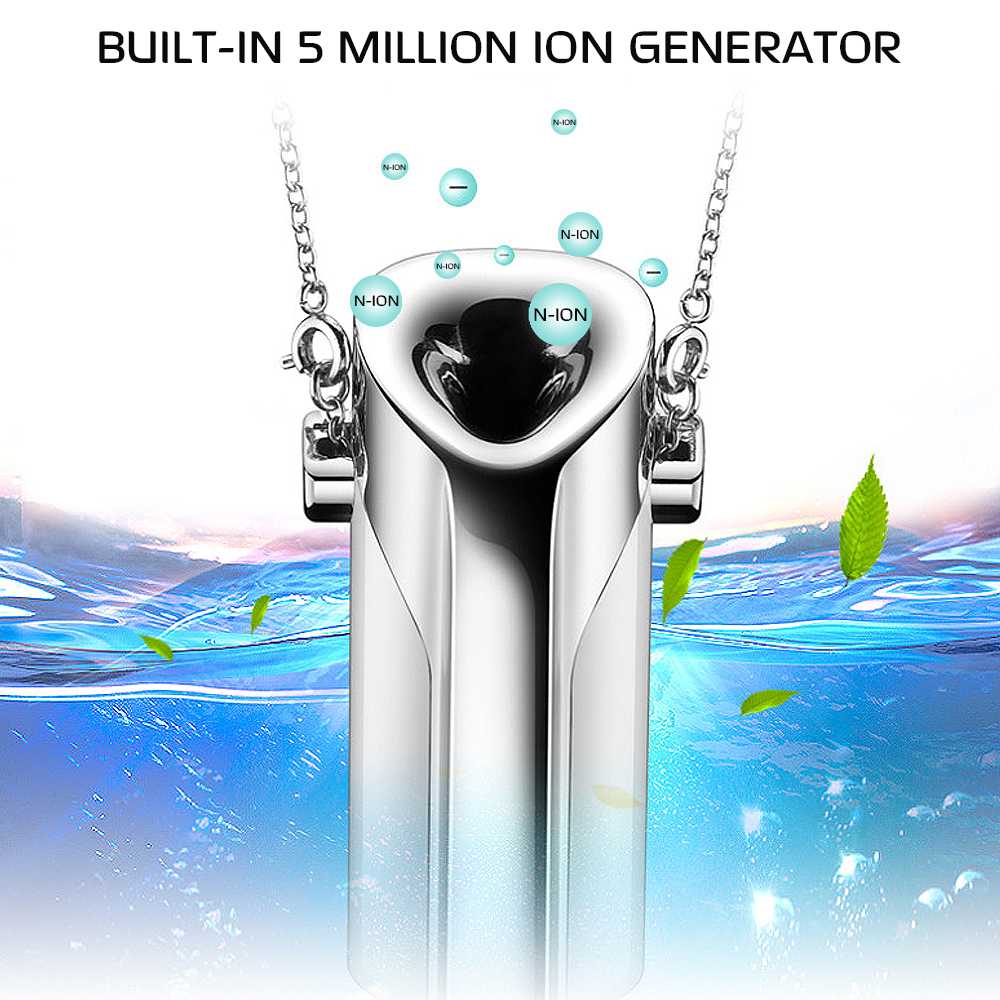 Portable USB Wearable Air Purifier Necklace - Negative Ion Anion Cleaner
