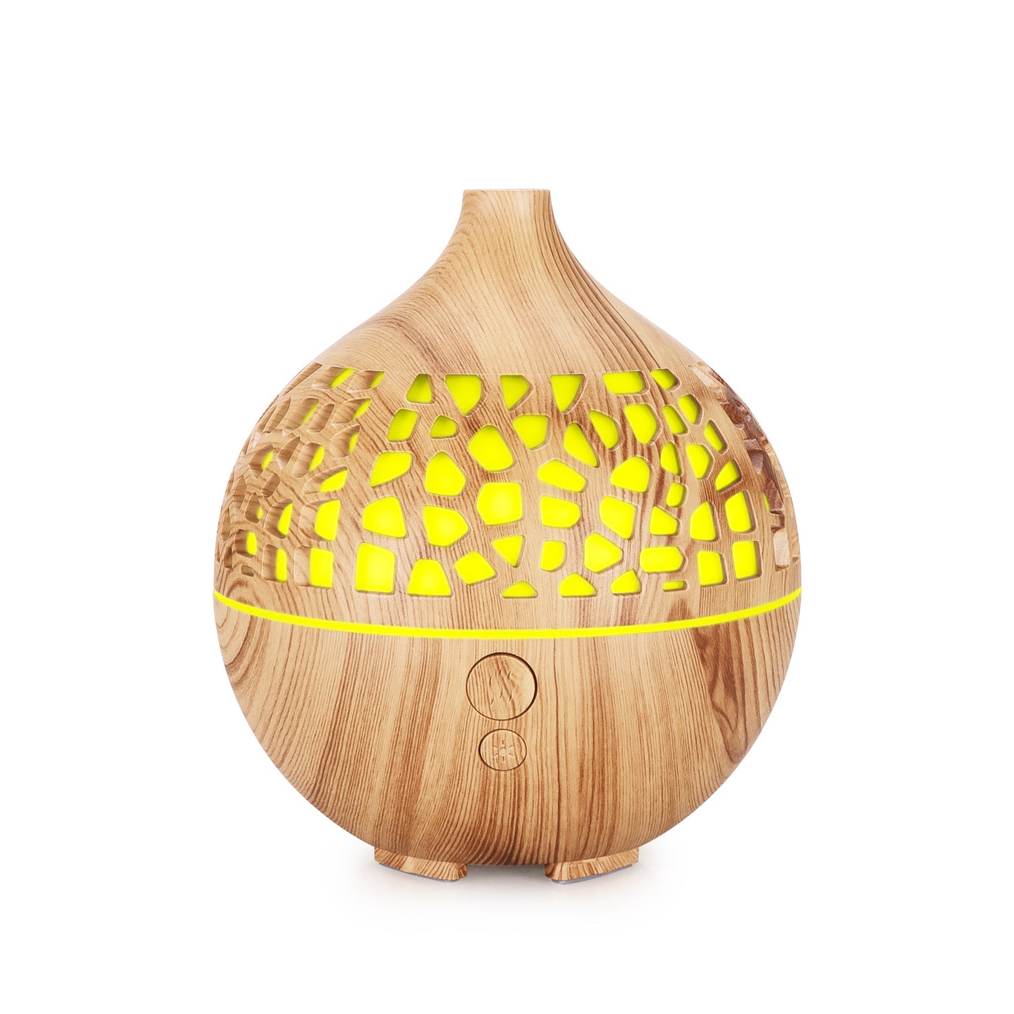 5V Hollow Wood Grain Humidifier - 180ml USB Desktop Aroma Diffuser