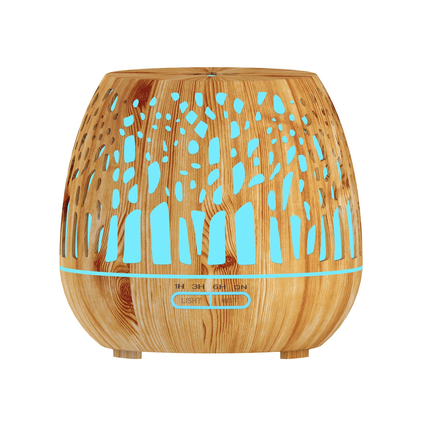 400ml New Forest Creative Wood Grain Hollow Aroma Diffuser - Air Purifying Humidifier