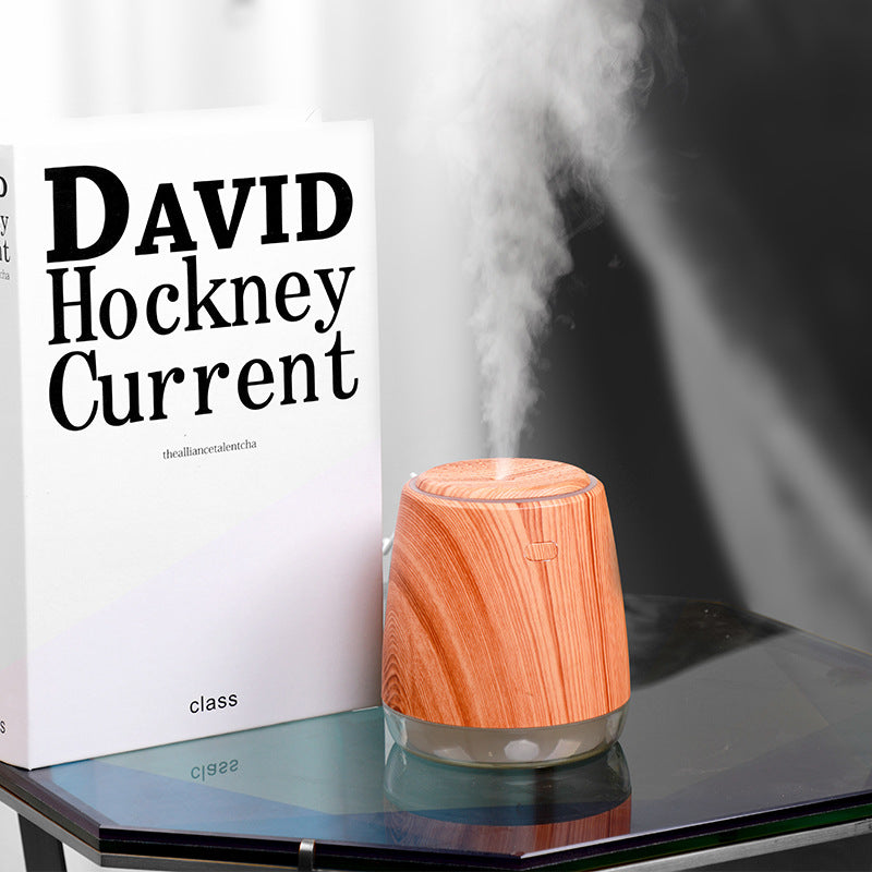 Simple Design Wood Grain L8 Humidifier - Mini USB Aromatherapy Air Night Light