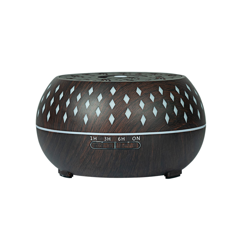 Wood Grain Light Speed Ball Humidifier - Mini USB Aromatherapy Air Night Light