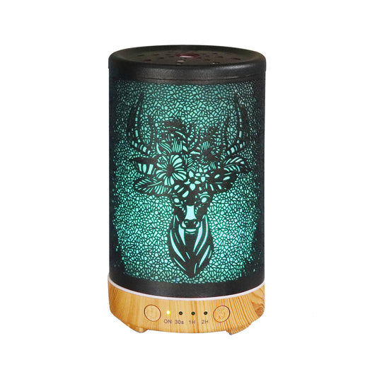 Goat Hardware Iron Aroma Diffuser Spray 100ml with Colorful Lights - Sika Deer Design for Office and Home