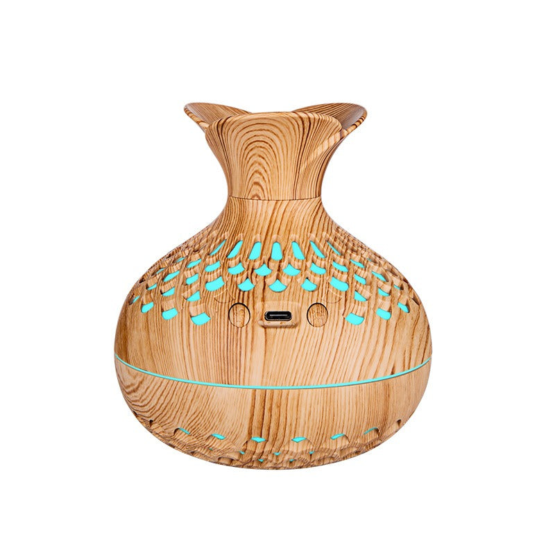 Flower Humidifiers Wooden USB Rechargeable - Portable Essential Oil Diffuser