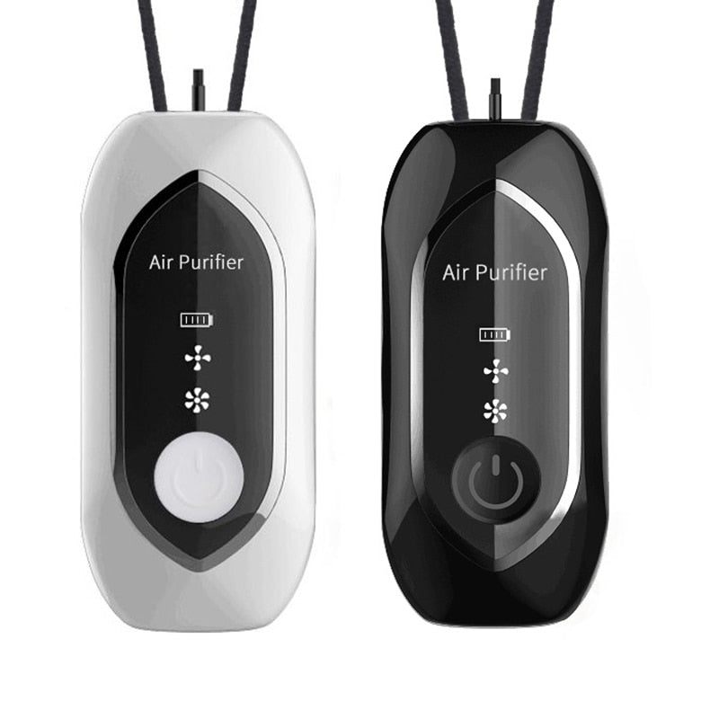 Portable Personal Necklace Air Purifier - USB Rechargeable Mini Ionic Cleaner