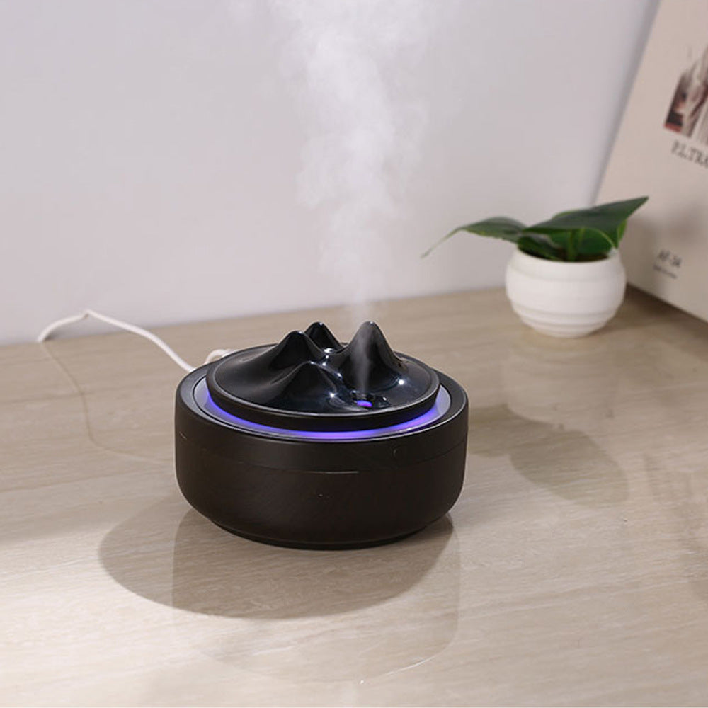 New Creative Wood Grain Mountain View Humidifier - Mini USB Aromatherapy Air Night Light