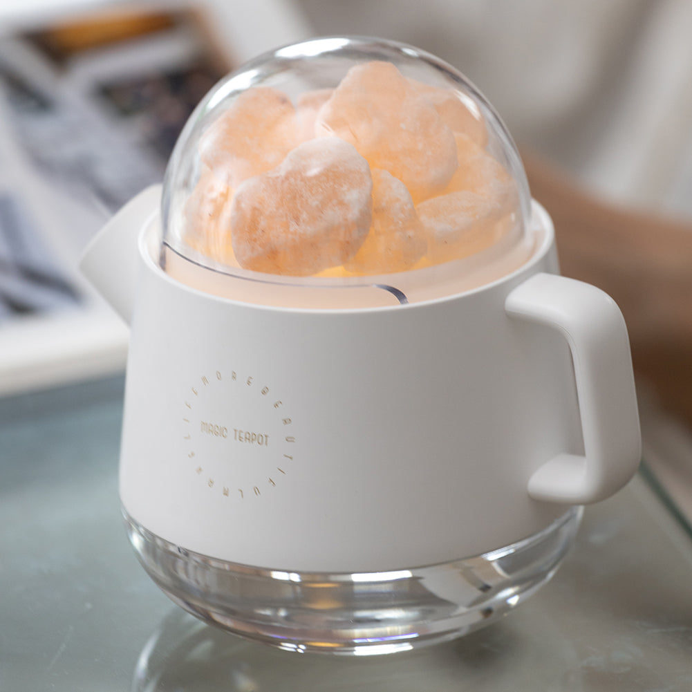 Wireless Silent Salt Stone Aromatherapy Kettle Humidifier for Dorms and Bedrooms