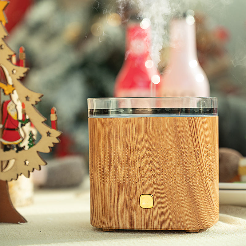 Wood Grain Mini Aroma Diffuser & Humidifier - Ultrasonic Essential Oil Atomizer