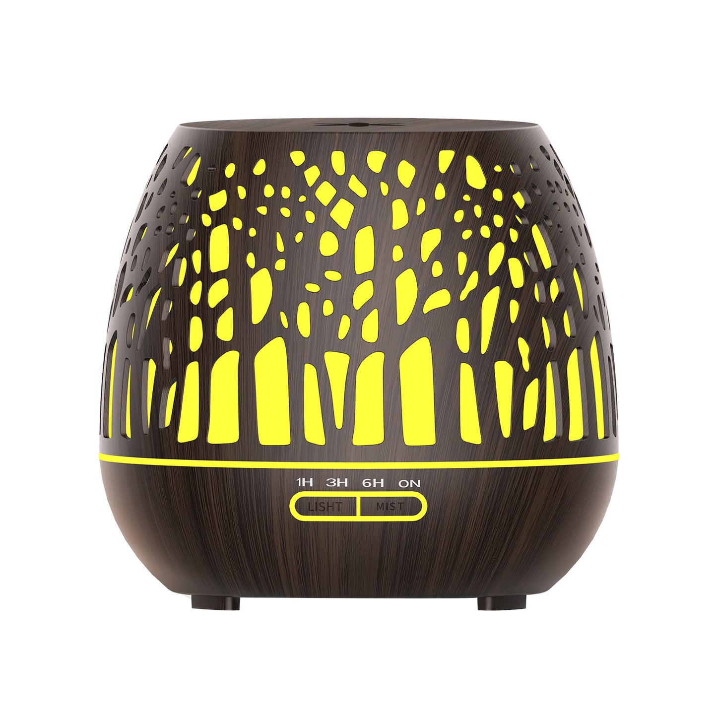 400ml New Forest Creative Wood Grain Hollow Aroma Diffuser - Air Purifying Humidifier