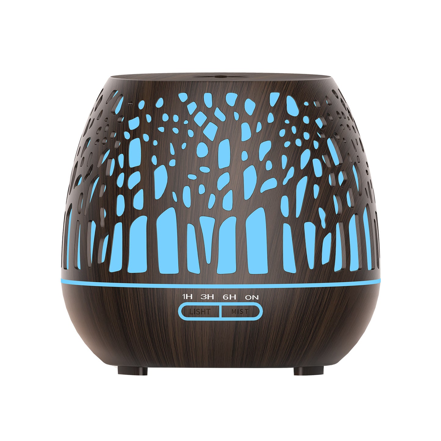400ml New Forest Creative Wood Grain Hollow Aroma Diffuser - Air Purifying Humidifier