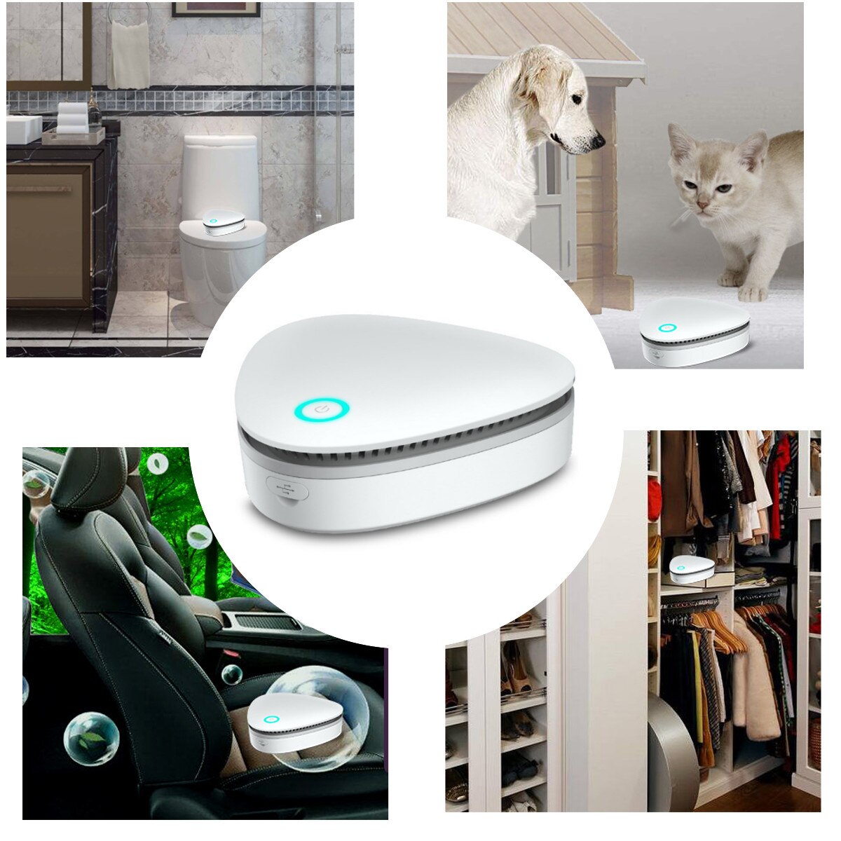 USB Portable Mini Ozone Air Purifier - Fresh Deodorant Sterilizer for Car, Refrigerator, and Closets