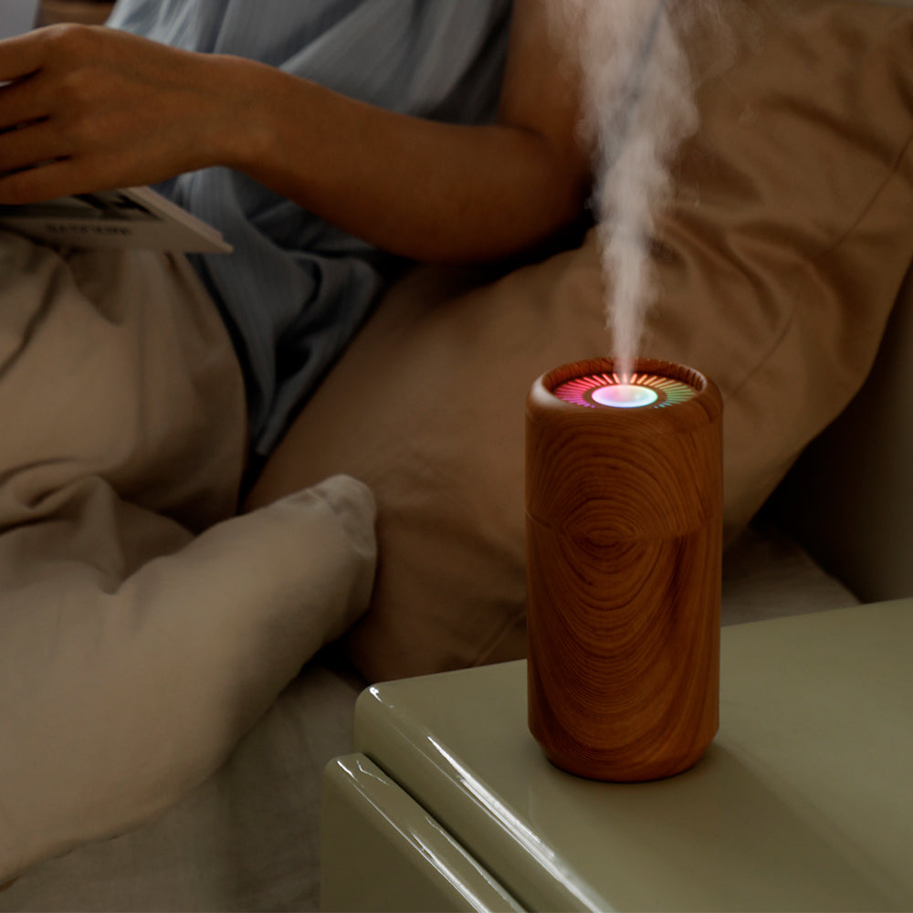 Wood Grain L13 Mini USB Aromatherapy Humidifier & Night Light