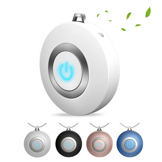 Wearable Air Purifier Necklace - Mini Portable USB Air Cleaner with Negative Ion Generator