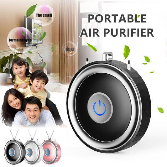 USB Portable Wearable Air Purifier Necklace - Negative Ion Freshener for Clean Air