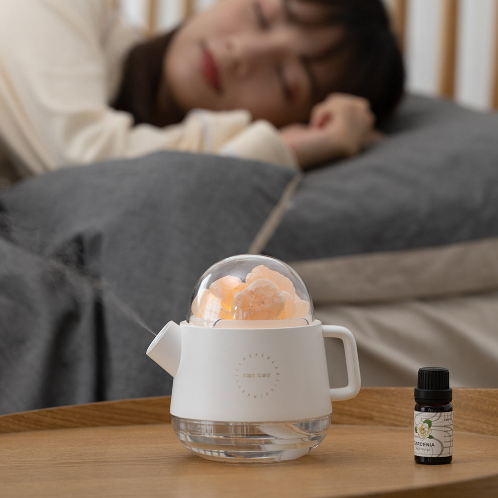 Wireless Silent Salt Stone Aromatherapy Kettle Humidifier for Dorms and Bedrooms