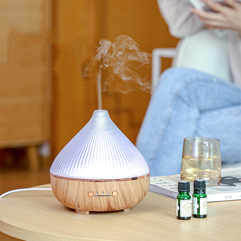 Desktop Wood Grain Humidifier & Aroma Diffuser - Multicolor Night Light