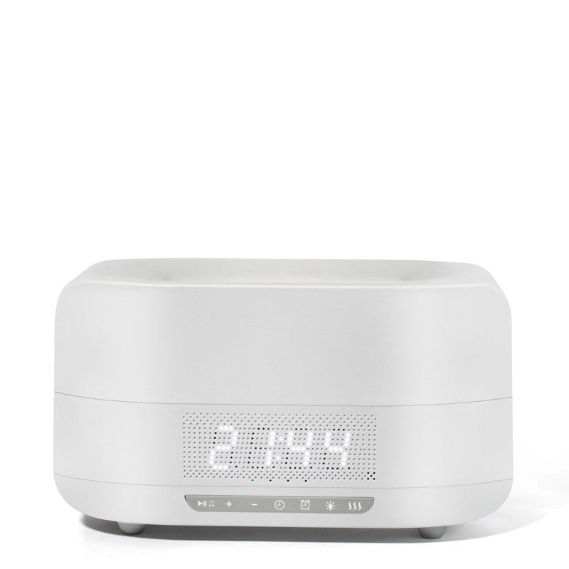Multifunctional Atmosphere Light Sleep Wireless Bluetooth Speaker Flame Humidifier Aromatherapy Machine with Digital Display Clock