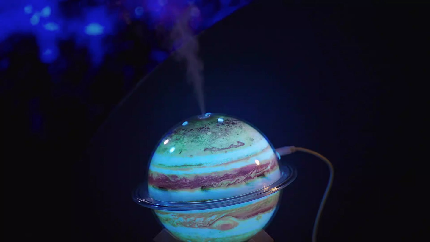 330ml Cute Moon Planet Shape Humidifier with Colorful LED Lamp | Ultrasonic Water Spray USB Air Humidifier
