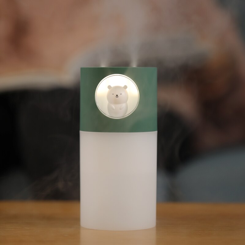 Cute Humidifier Double Spray - USB Ultrasonic Aroma Diffuser with Romantic Lamp
