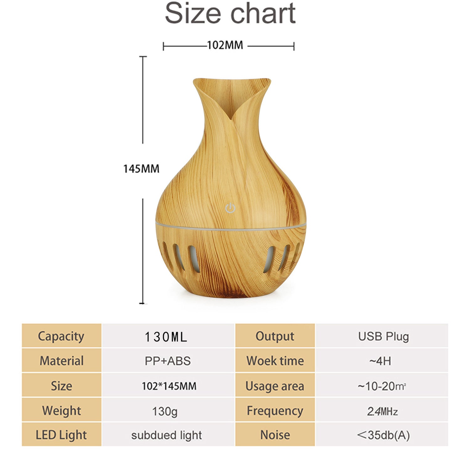 130ML Creative Ultrasonic Aroma Diffuser - Petal Design Humidifier