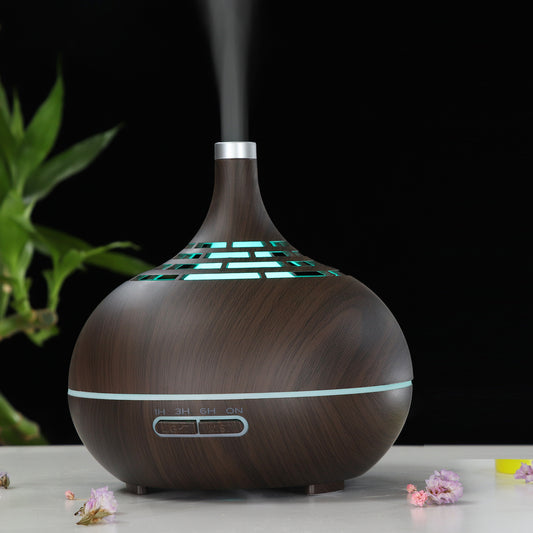400ml Wood Grain Aroma Diffuser Humidifier - Portable Home Purifier