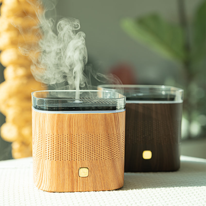 Wood Grain Mini Aroma Diffuser & Humidifier - Ultrasonic Essential Oil Atomizer