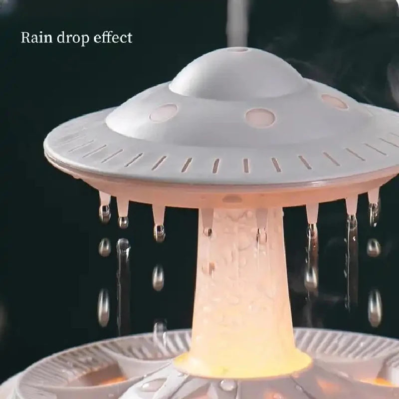 Rain Drop Air Humidifier & Essential Oil Diffuser - 350ml - 7 Colors LED Lamp