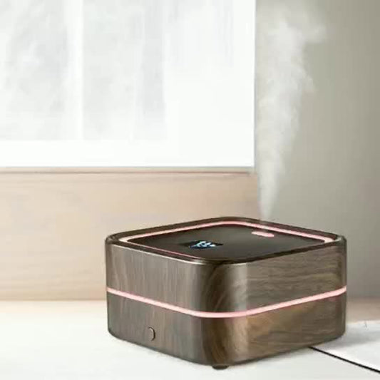 Wood Grain O4 Aromatherapy Machine - Ultrasonic Humidifier & Diffuser for Home and Car