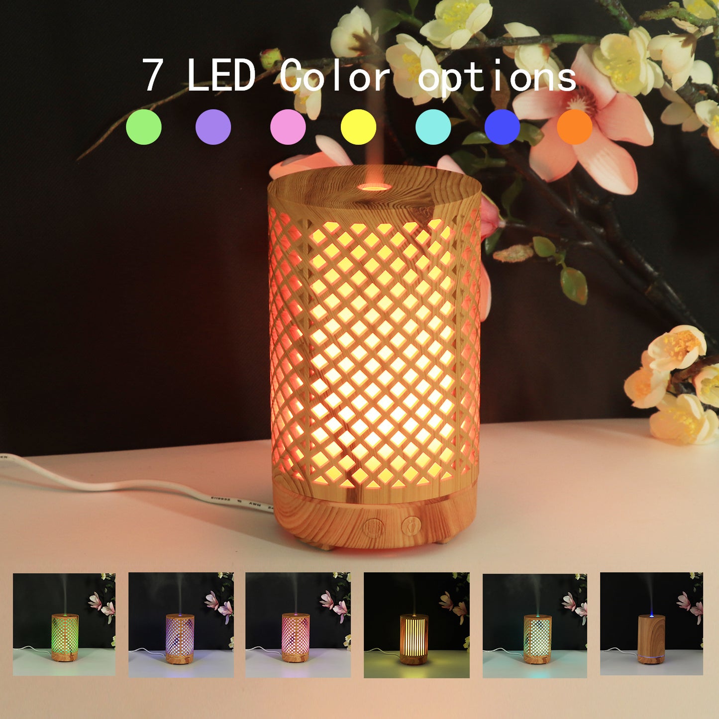 Colorful Hollow Aromatherapy Lamp - Ultrasonic Humidifier & Sound Diffuser