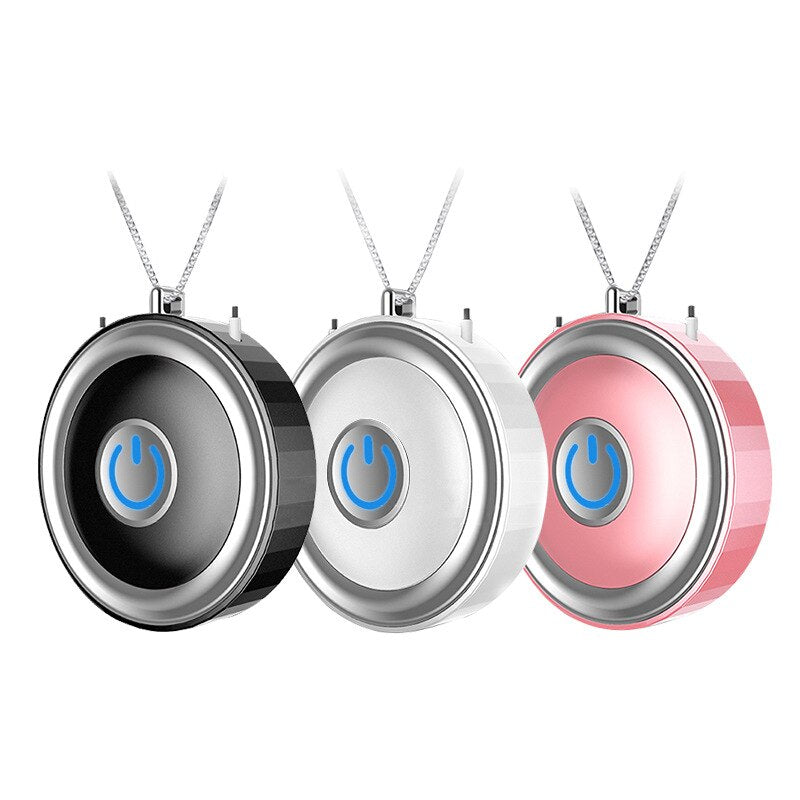 USB Portable Wearable Air Purifier Necklace - Negative Ion Freshener for Clean Air
