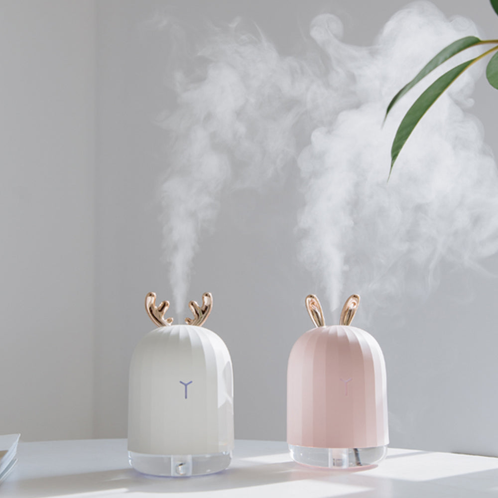 White Deer Pink Rabbit Air Humidifier - Creative Cartoon USB Diffuser, 220ML