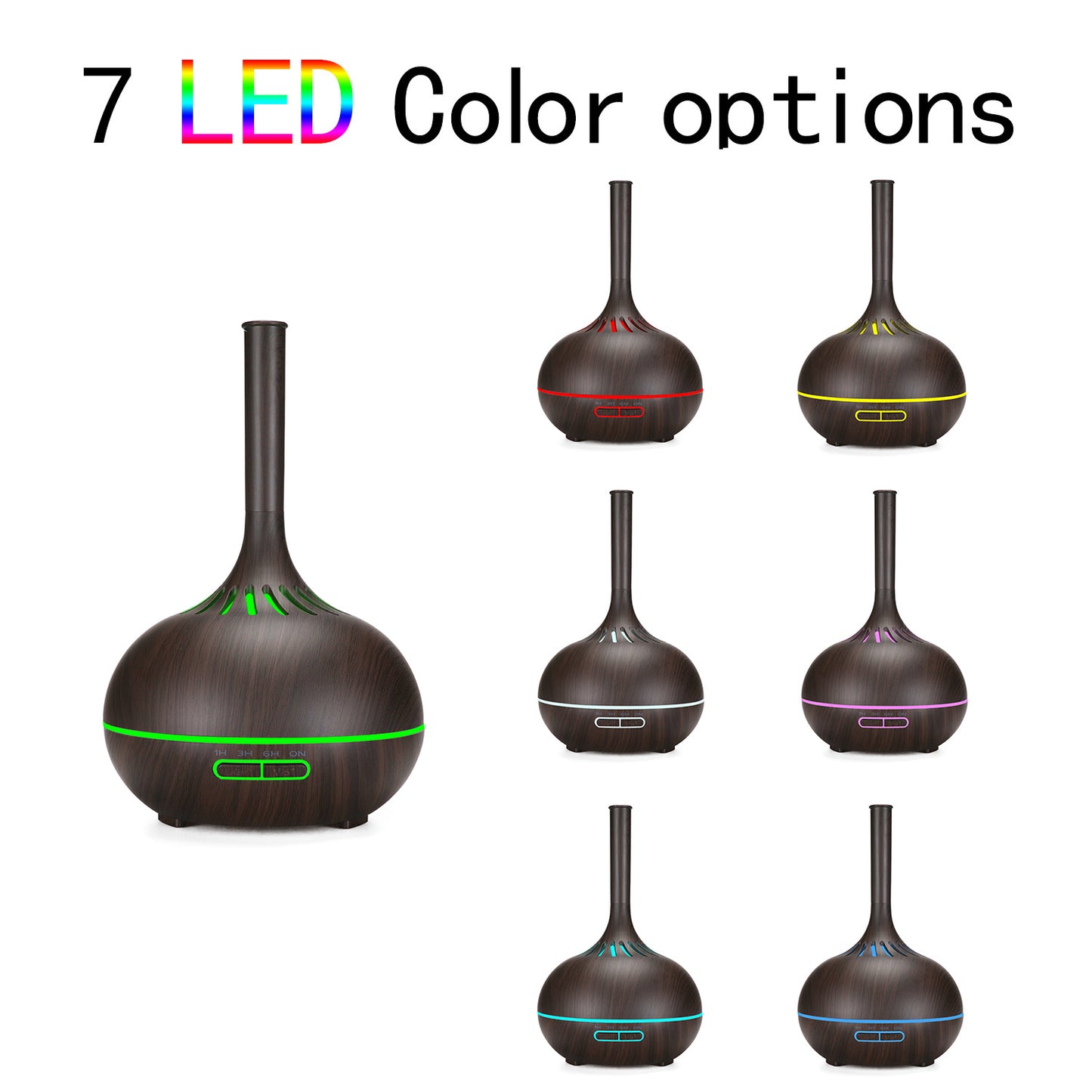 Wood Grain Mini Incense Machine - Colorful Glare Humidifier for Aromatherapy